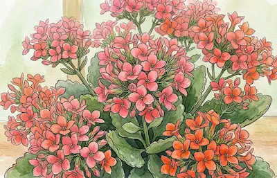 Tranh minh họa màu nước phát họa hoa trường sinh