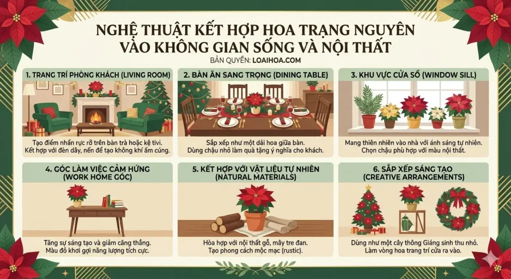 Gợi ý nghệ thuật bài trí nội thất kết hợp với cách chăm sóc hoa trạng nguyên trong không gian sống