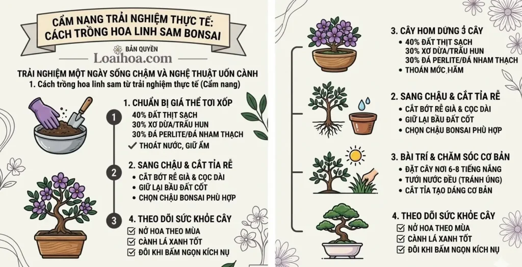 huong dan cach trong hoa linh sam tu trai nghiem thuc te