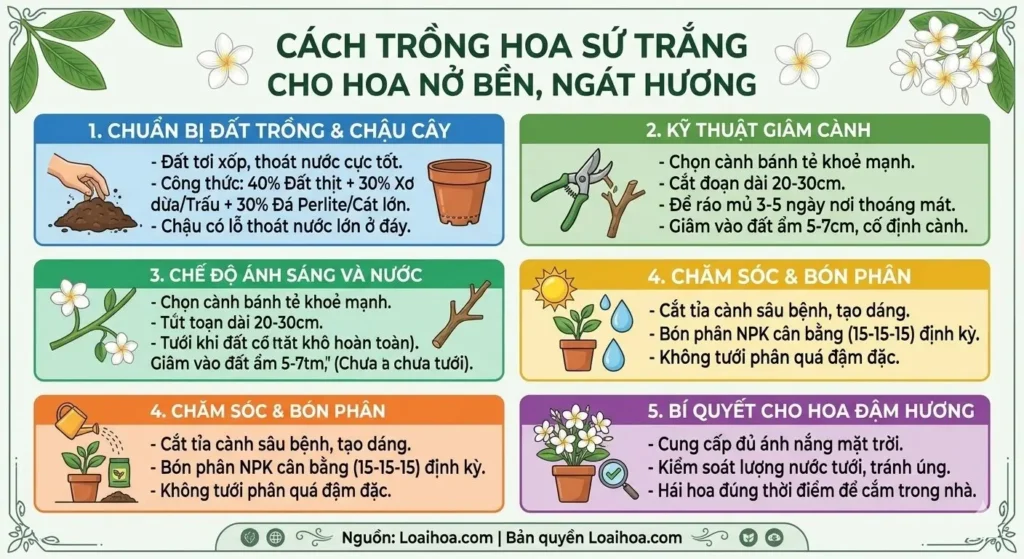 huong dan cac buoc trong va cham soc hoa su trang no ben ngat huong