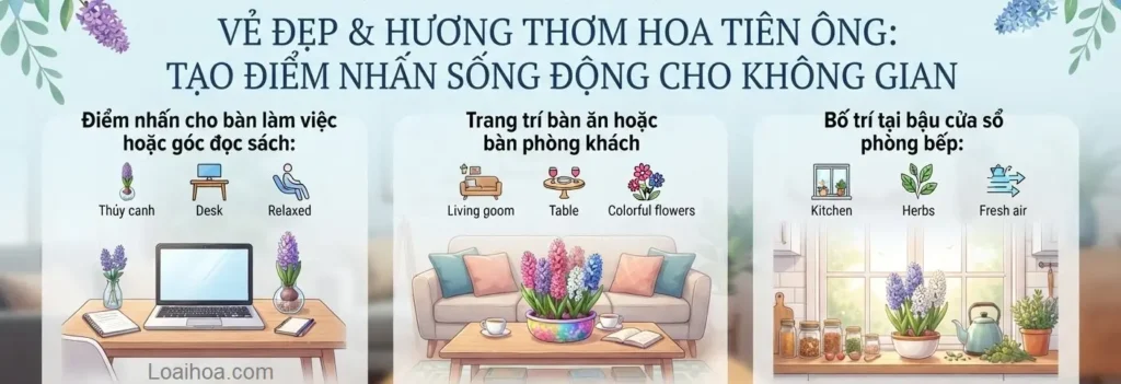 chia se 3 y tuong ket hop hoa tien ong vao khong gian song hien dai bao gom ban lam viec phong khach va cua so bep